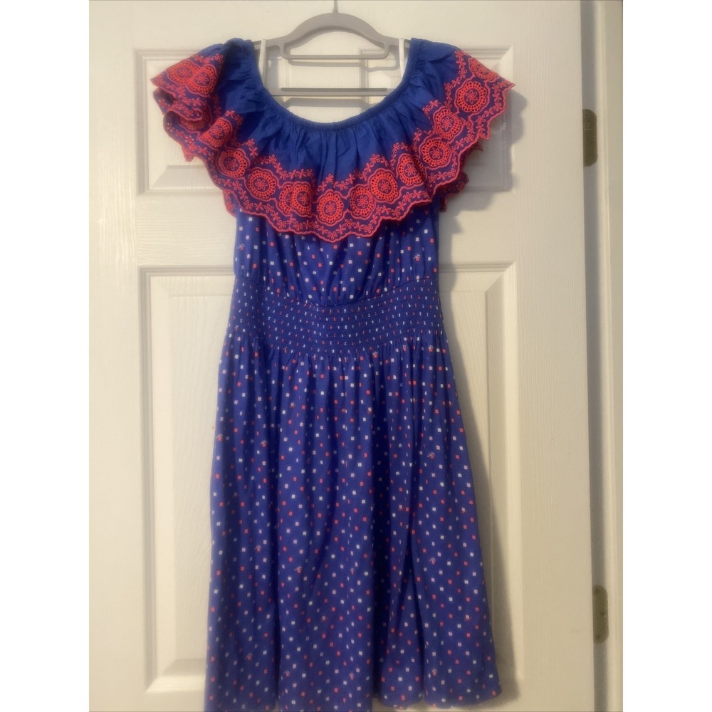 Lilly Pulitzer Kalama Off-The-Shoulder Smocked Dress Borealis Blue Lilly Squared